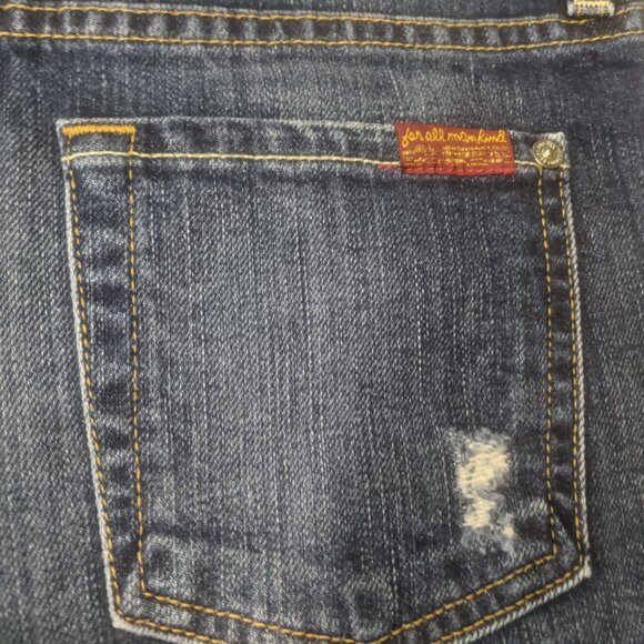7 For All Mankind Size 25 Distressed Denim Shorts - Picture 3 of 16